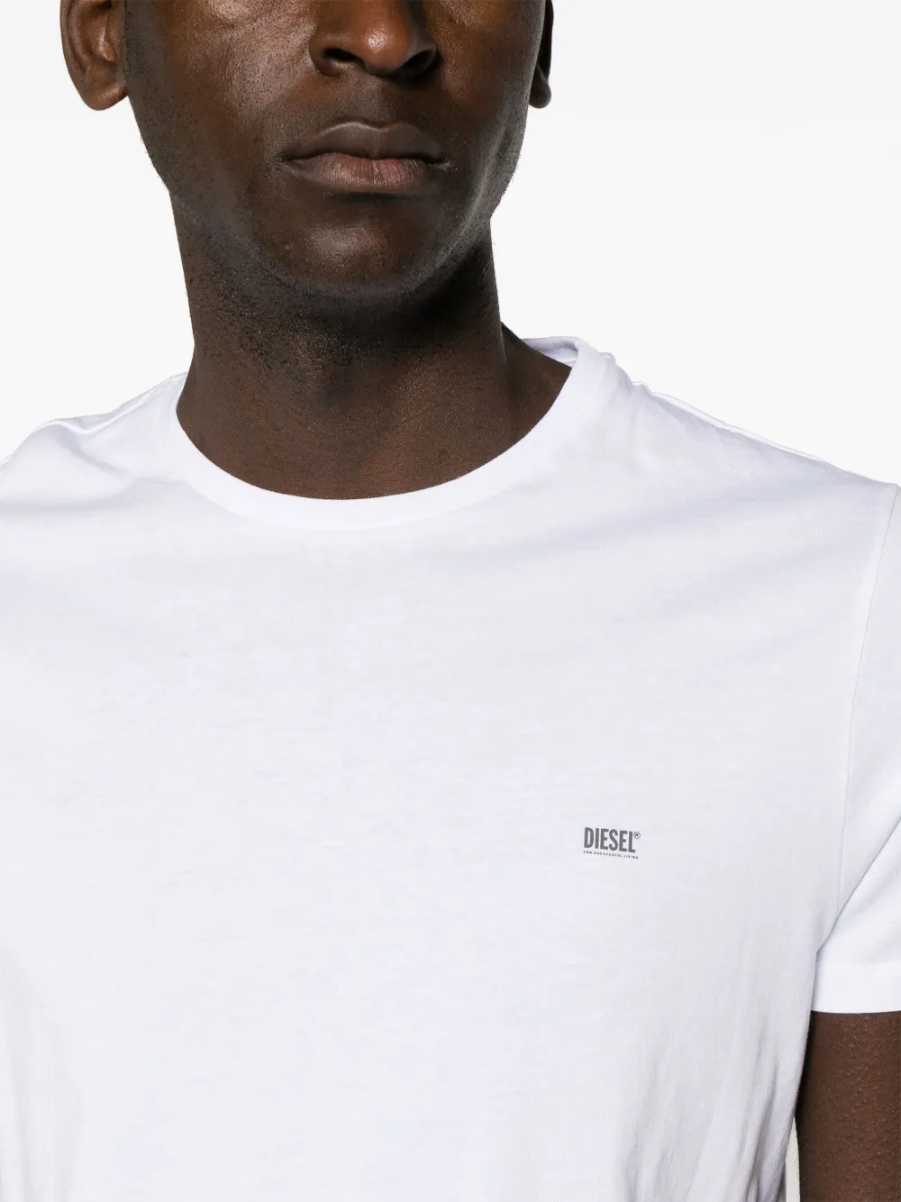 Shop Diesel Logo-print Cotton T-shirt (pack Of Three) In White