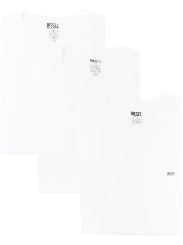 【ラフに洒落たい】DIESEL ロゴプリントコットンTシャツ Diesel logo-print Cotton T-shirt | White | FARFETCH