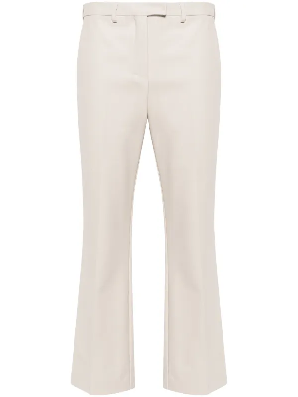 S Max Maraアウトレット「CONICO」コットン混紡フレアパンツ S Max Mara センタープレス フレアパンツ | ニュートラル