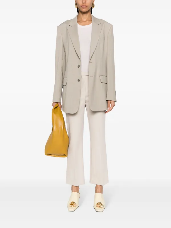 DT MaxMara ★ ビスコース混 フレア パンツ 1INDIANA ピンク S Max Mara センタープレス フレアパンツ | ニュートラル