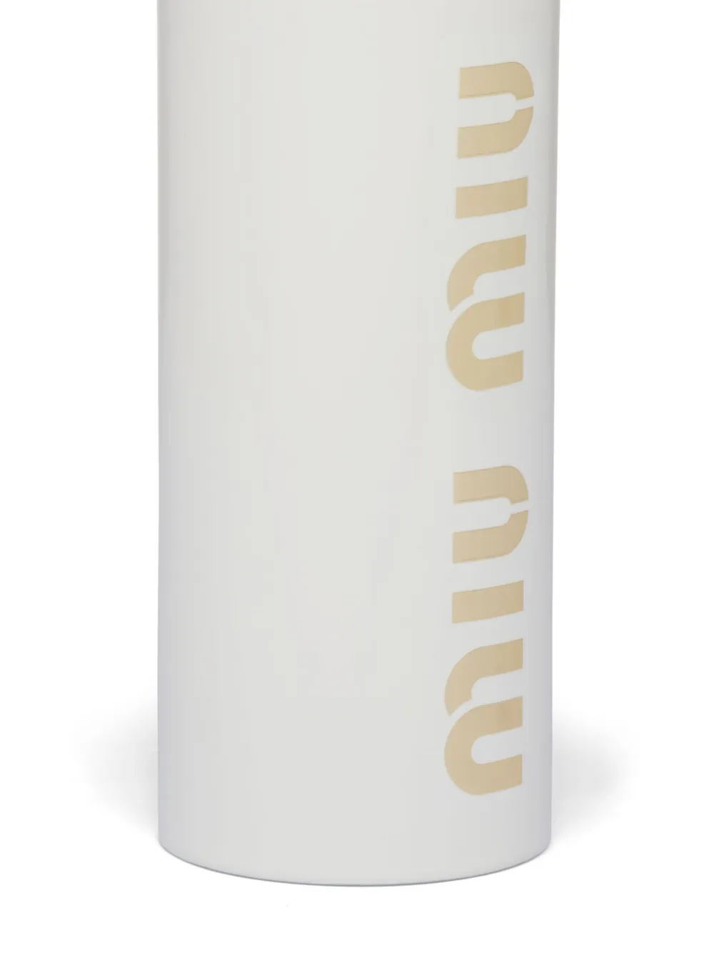 miu miu ステンレスボトル 500ml ホワイト Miu Miu Logo-print Stainless Steel Water Bottle In White