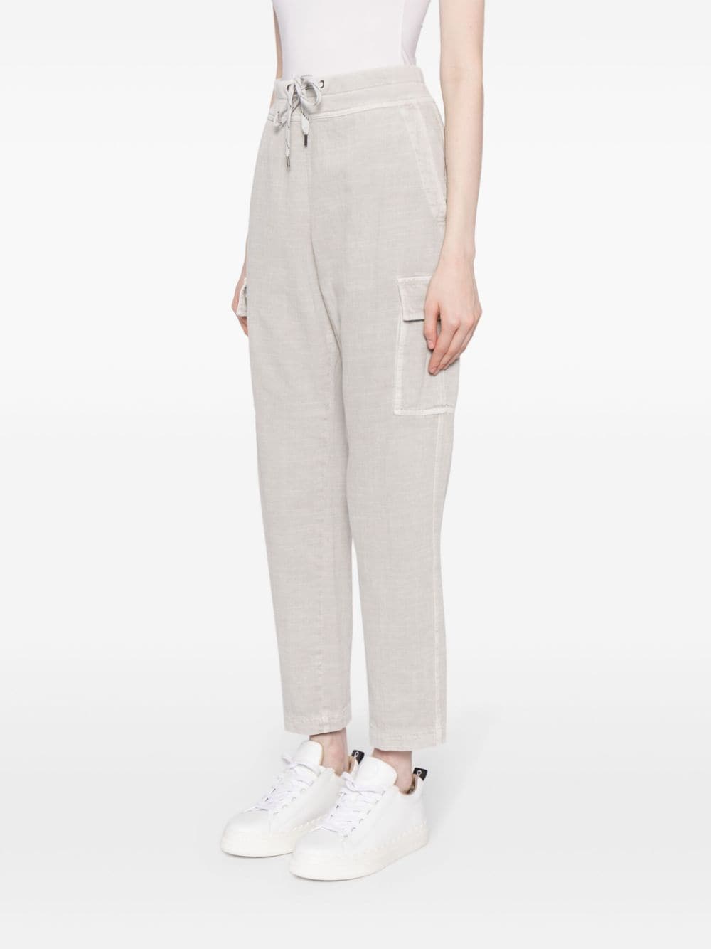 Shop James Perse Zuma Cropped Cargo Trousers In Grey