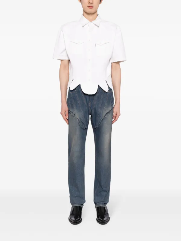 JUNTAE KIM スカラップ コルセット シャツ | ホワイト | FARFETCH JP