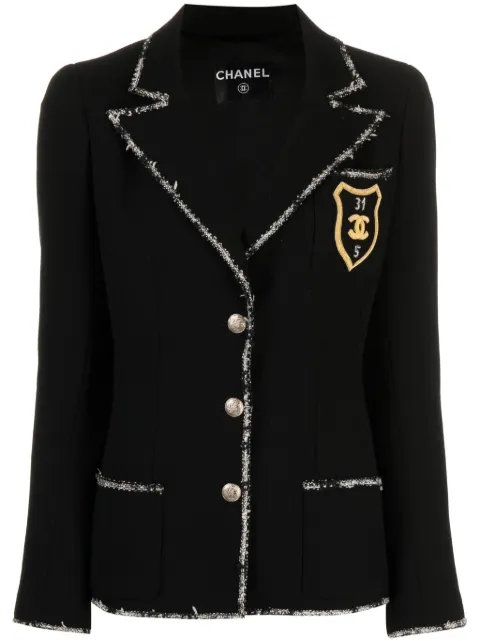 CHANEL Pre-Owned blazer Emblem à bords en tweed (2005)