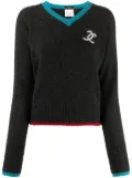 CHANEL Pre-Owned 1996 CC-intarsia cashmere jumper - Grey