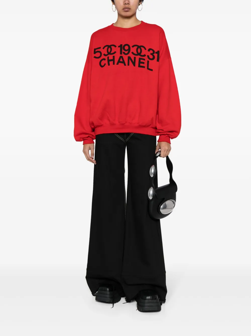 CHANEL Pre-Owned 1990-2000s sweater met logoprint - Rood