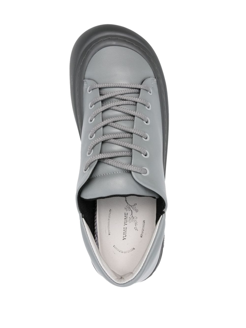 Shop Yume Yume Goofy Leather Sneakers In Grey