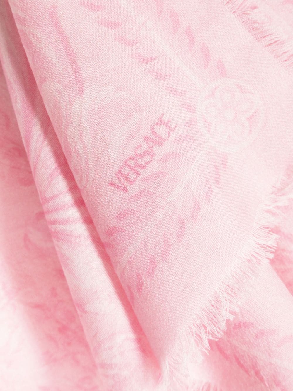 Versace Sjaal met barokprint en franje Roze