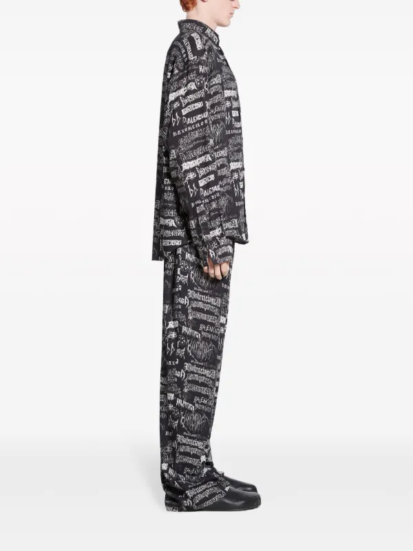 Balenciaga ロゴ ロングスリーブ シャツ | ブラック | FARFETCH JP