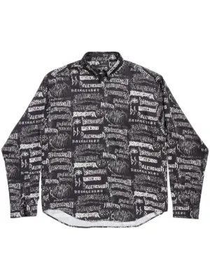 Balenciaga オーバーサイズ シャツ | ブラック | FARFETCH JP