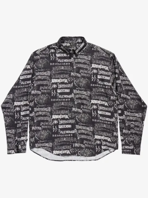Balenciaga logo-print long-sleeves shirt