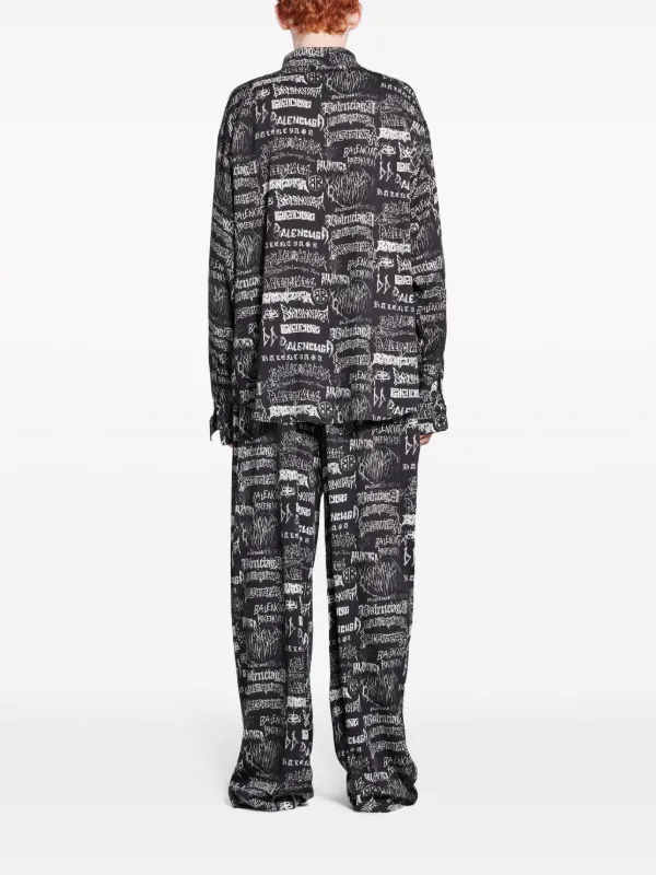 Balenciaga ロゴ ロングスリーブ シャツ | ブラック | FARFETCH JP