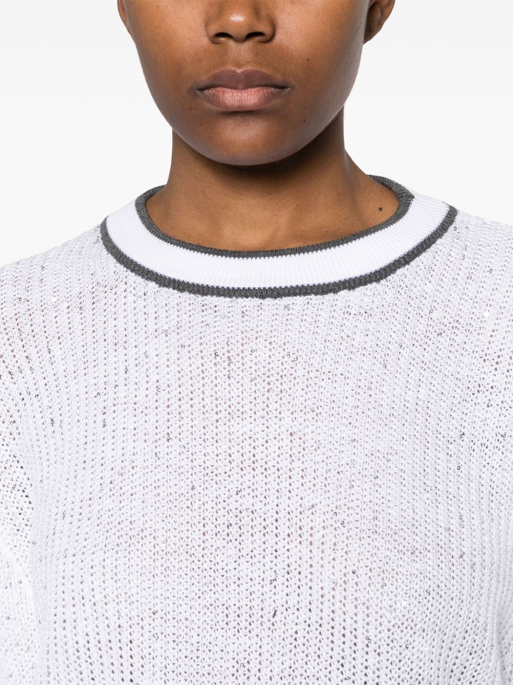 Brunello Cucinelli contrasting-border knitted top Women