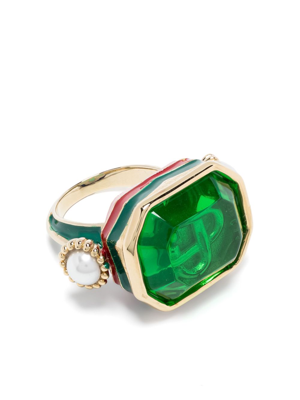 Casablanca Gradient Gemstone-detail Ring In Green