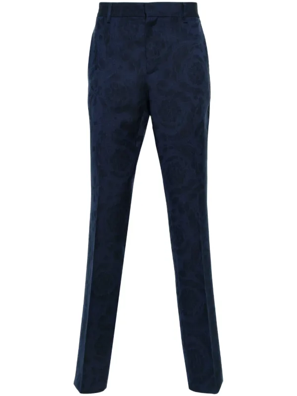 Versace Barocco Wool Tailored Trousers - Farfetch