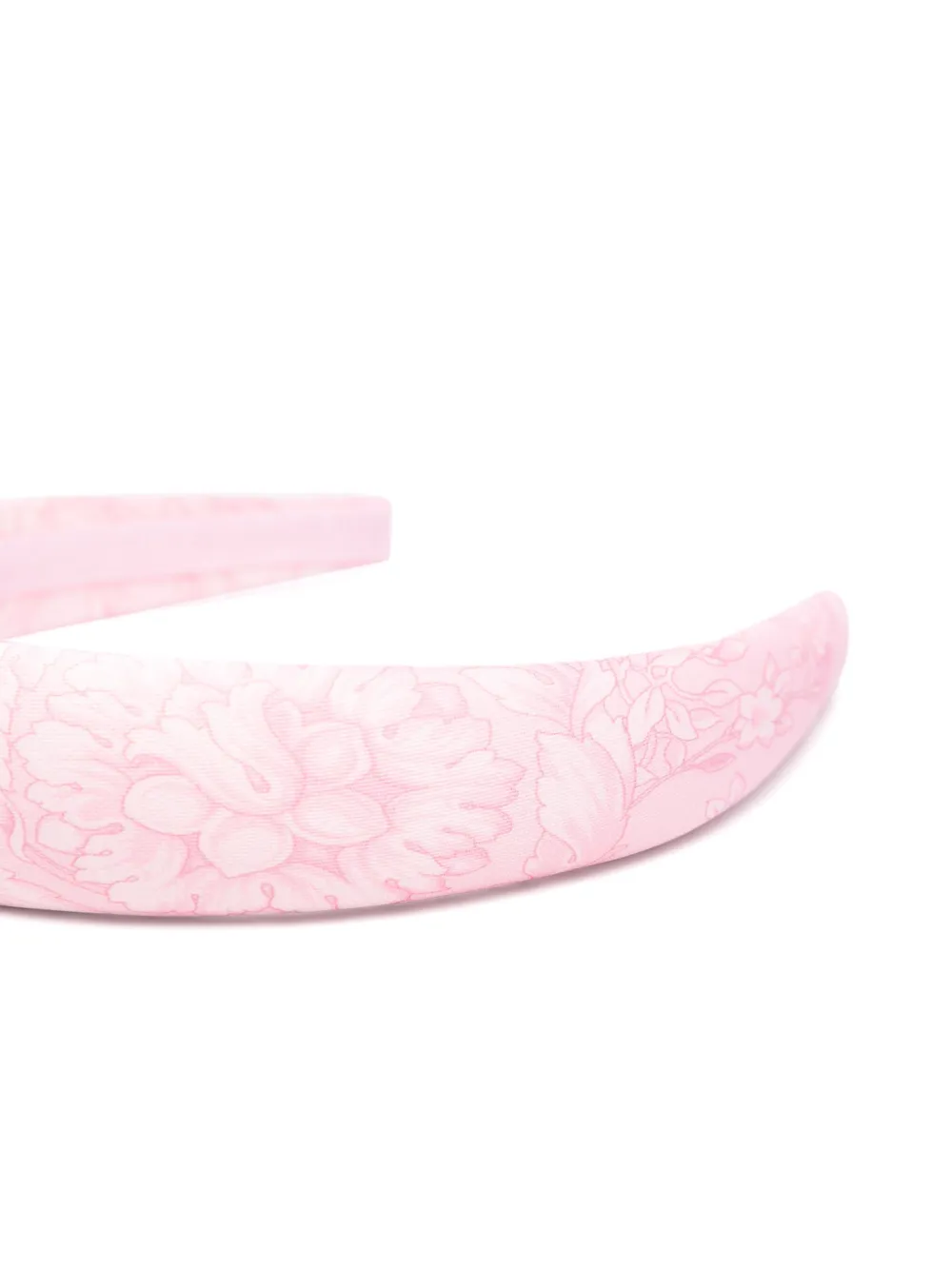 Shop Versace Barocco Print Headband In Rosa