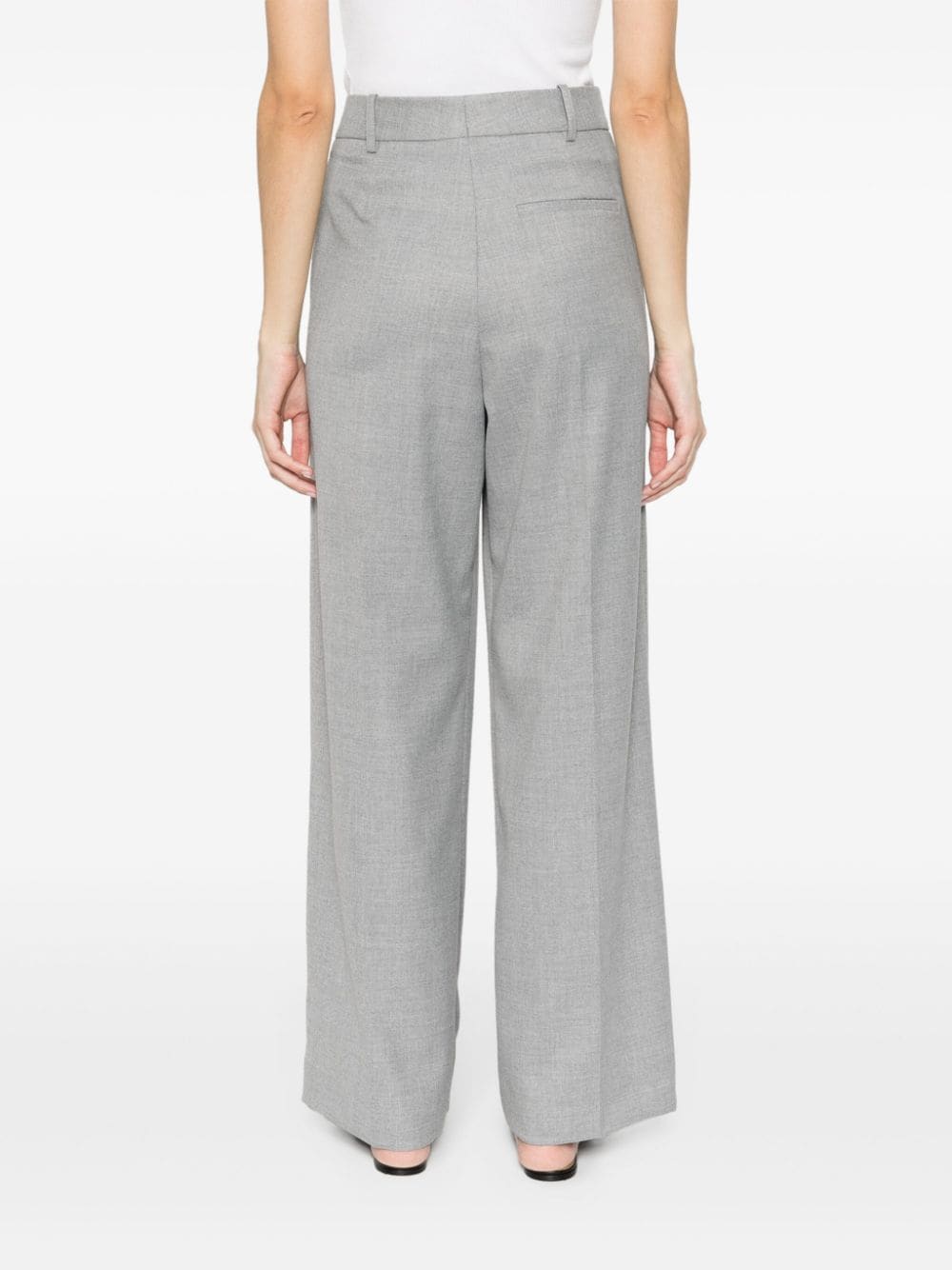 Shop By Malene Birger High-waist Wide-leg Trousers In Grey