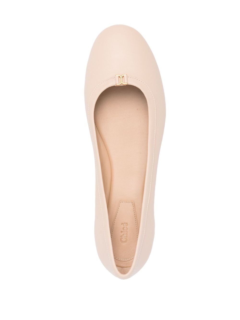 Shop Chloé Marcie Leather Ballerina Shoes In Neutrals