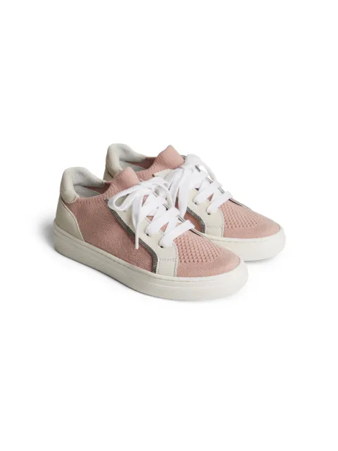 Brunello Cucinelli Kids panelled Monili-chain cotton sneakers