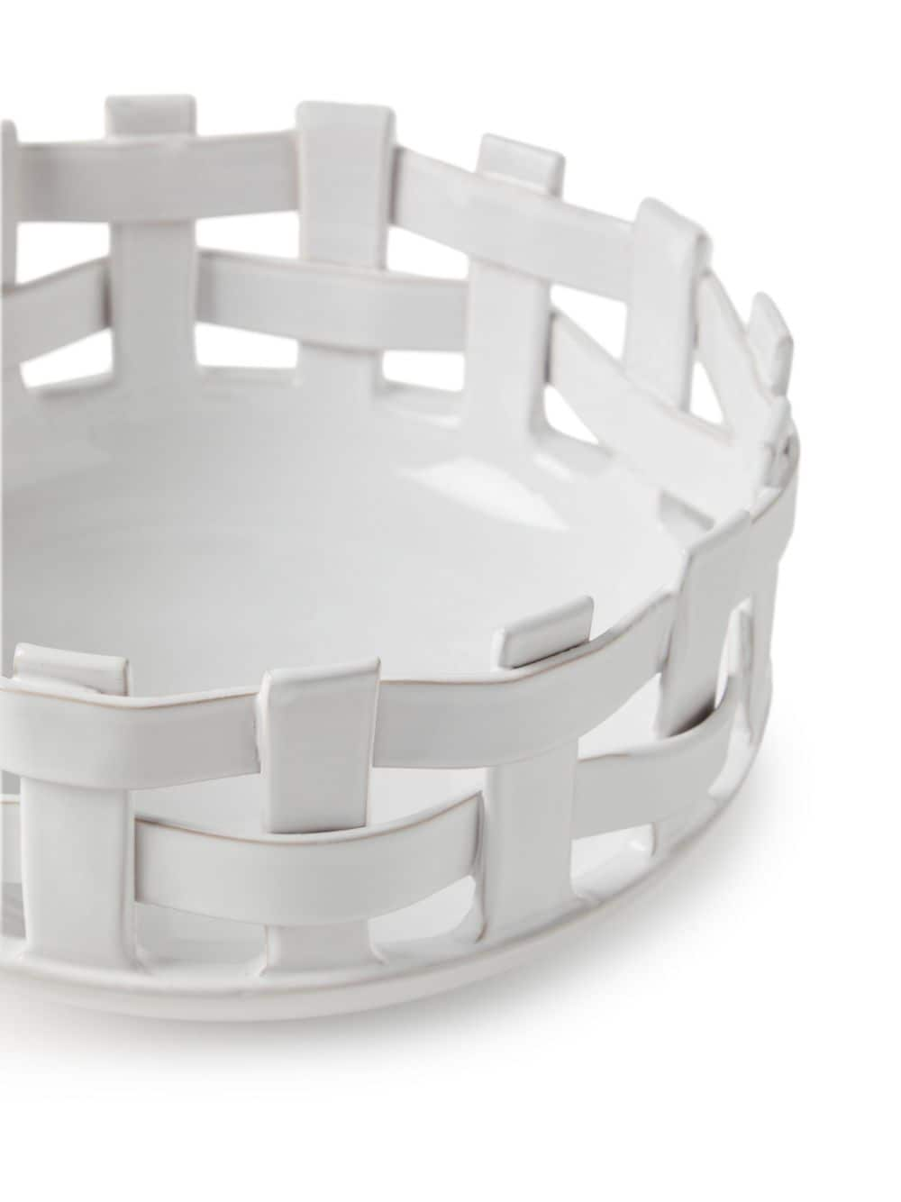 Shop Brunello Cucinelli Woven Ceramic Bowl In White