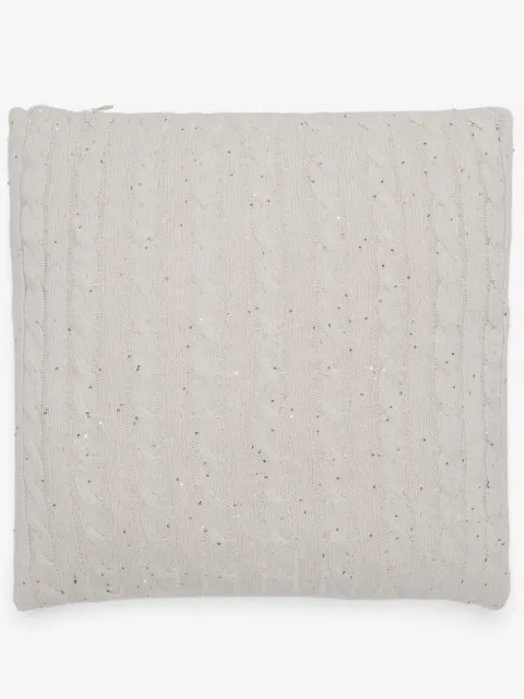 Brunello Cucinelli cable-knit sequin-embellished cushion