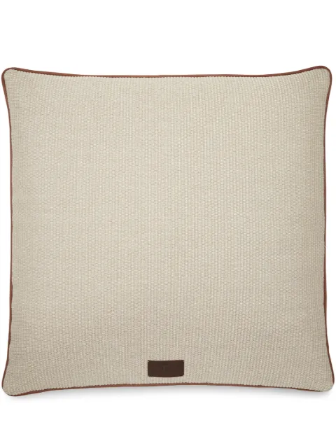 Brunello Cucinelli logo-patch cotton-blend pillow 