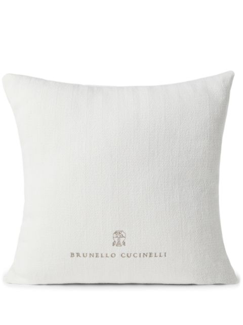 Brunello Cucinelli logo刺绣抱枕