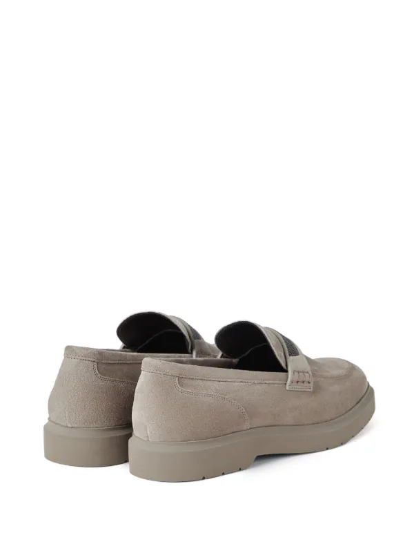 Brunello Cucinelli crystal-embellished Suede Loafers  display picture 2