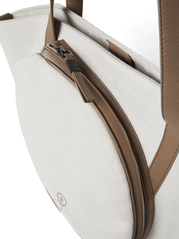 VIP【関税送料無料】希少 BRUNELLO CUCINELLI WHITE LEATHER BAG Brunello Cucinelli - Off White Leather Shoulder Bag With Zip