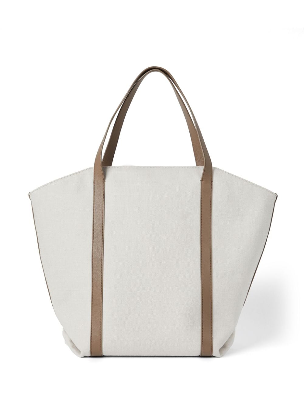 Shop Brunello Cucinelli Canvas Tennis Tote Bag In White