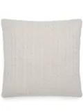Brunello Cucinelli cable-knit sequin-embellished cushion - Neutrals