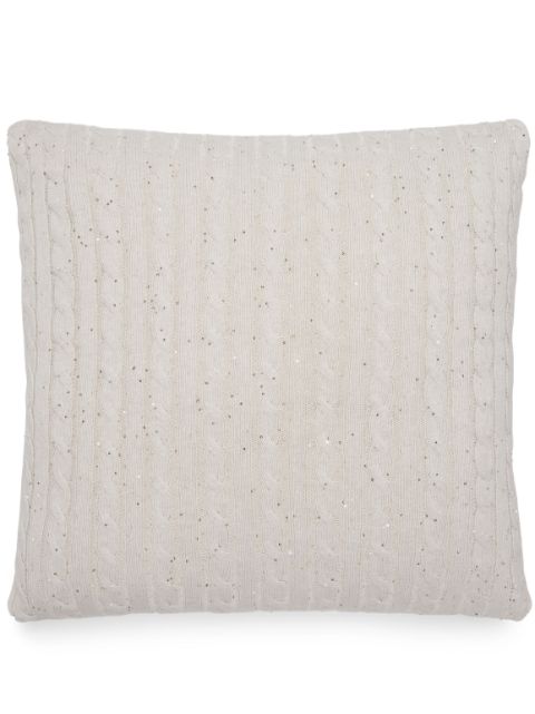 Brunello Cucinelli cable-knit sequin-embellished cushion Men