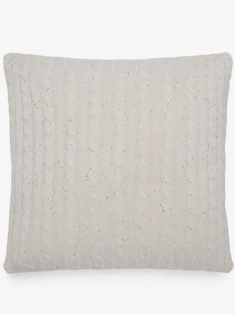 Brunello Cucinelli cable-knit sequin-embellished cushion