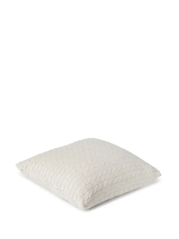 【タグあり】ブルネロクチネリ　クッション Brunello Cucinelli スパンコール クッション | ニュートラル