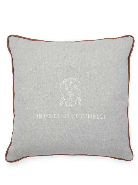 Brunello Cucinelli logo刺绣抱枕