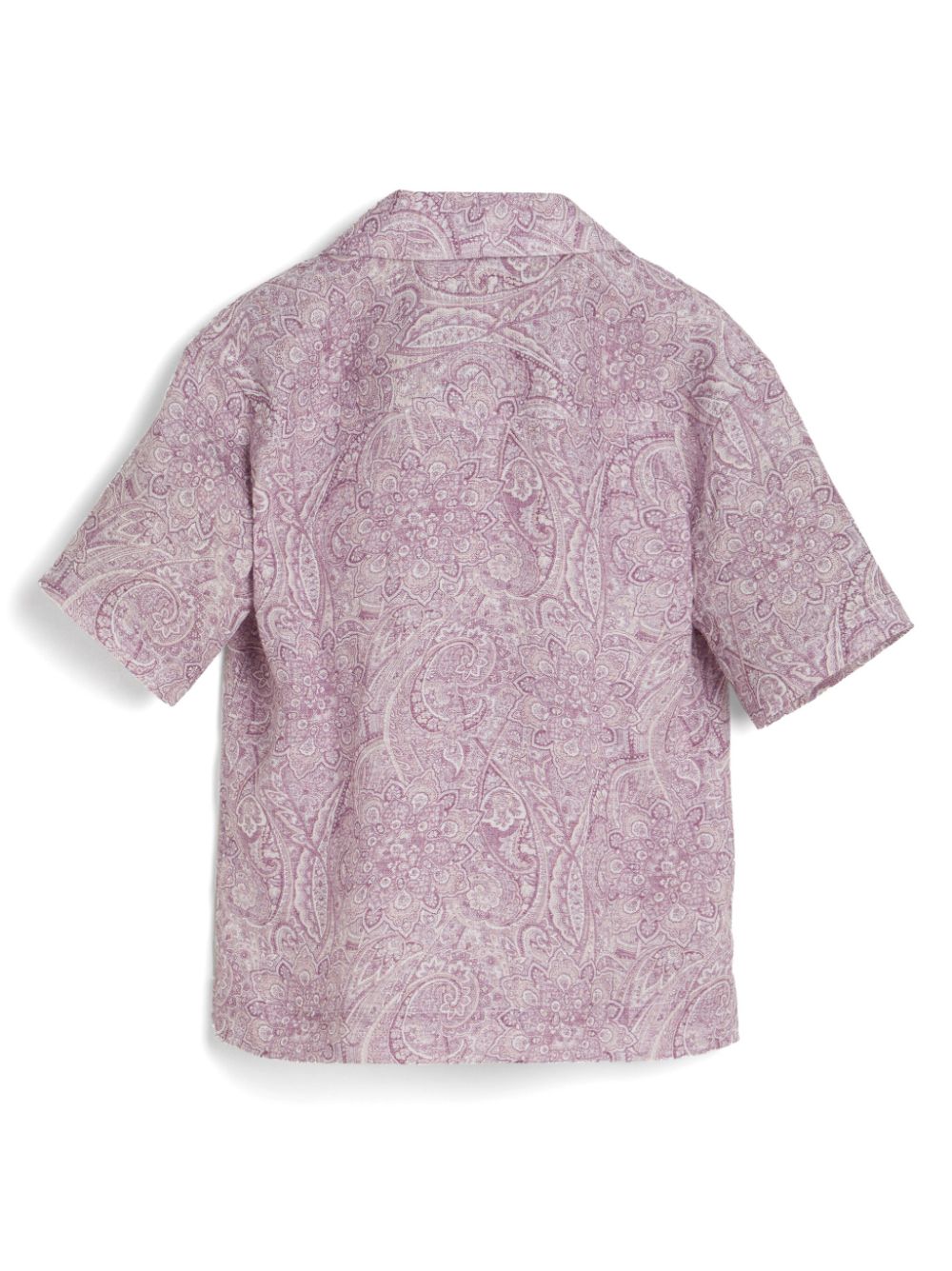 Shop Brunello Cucinelli Paisley-print Linen Shirt In Purple