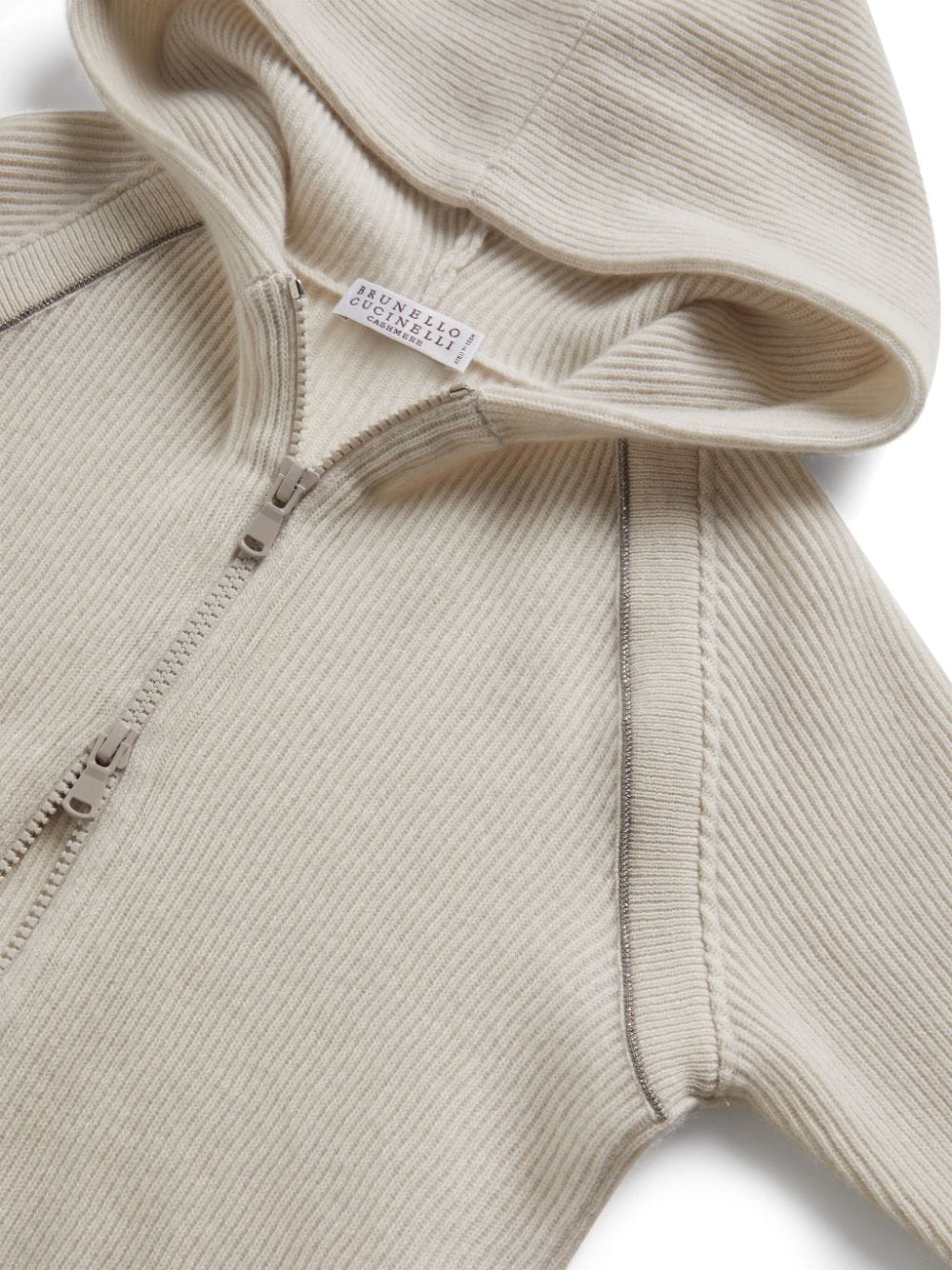 Shop Brunello Cucinelli Ribbed-knit Cashmere Cardigan In Neutrals