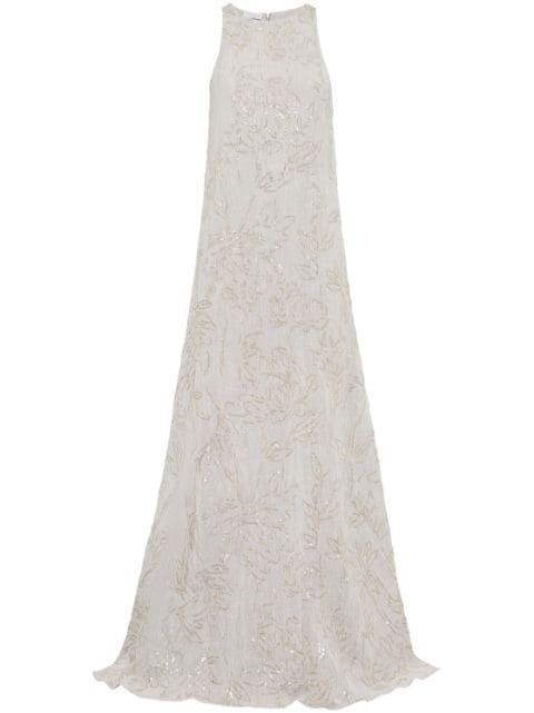 Brunello Cucinelli sequinned sleeveless maxi dress