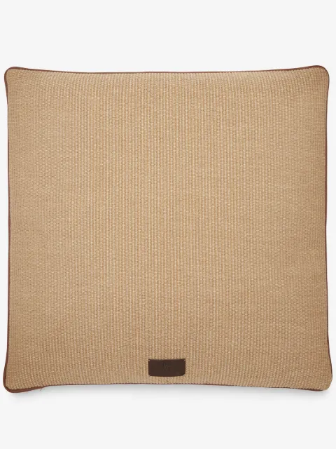 Brunello Cucinelli logo-appliqué interwoven-design cushion