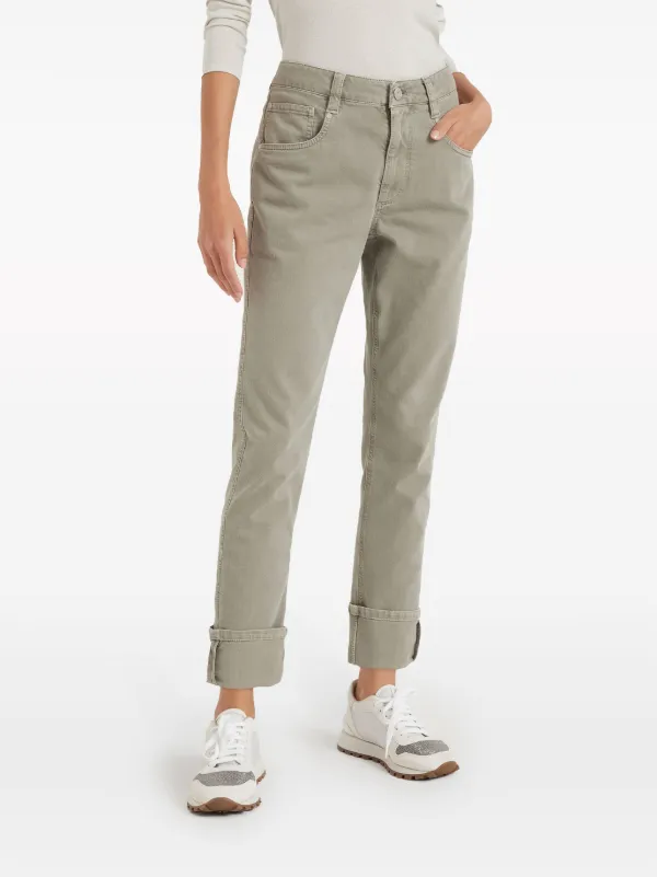【BRUNELLO CUCINELLI】ミッドライズ ストレートジーンズ Brunello Cucinelli モニリチェーン ミッドライズ ストレート