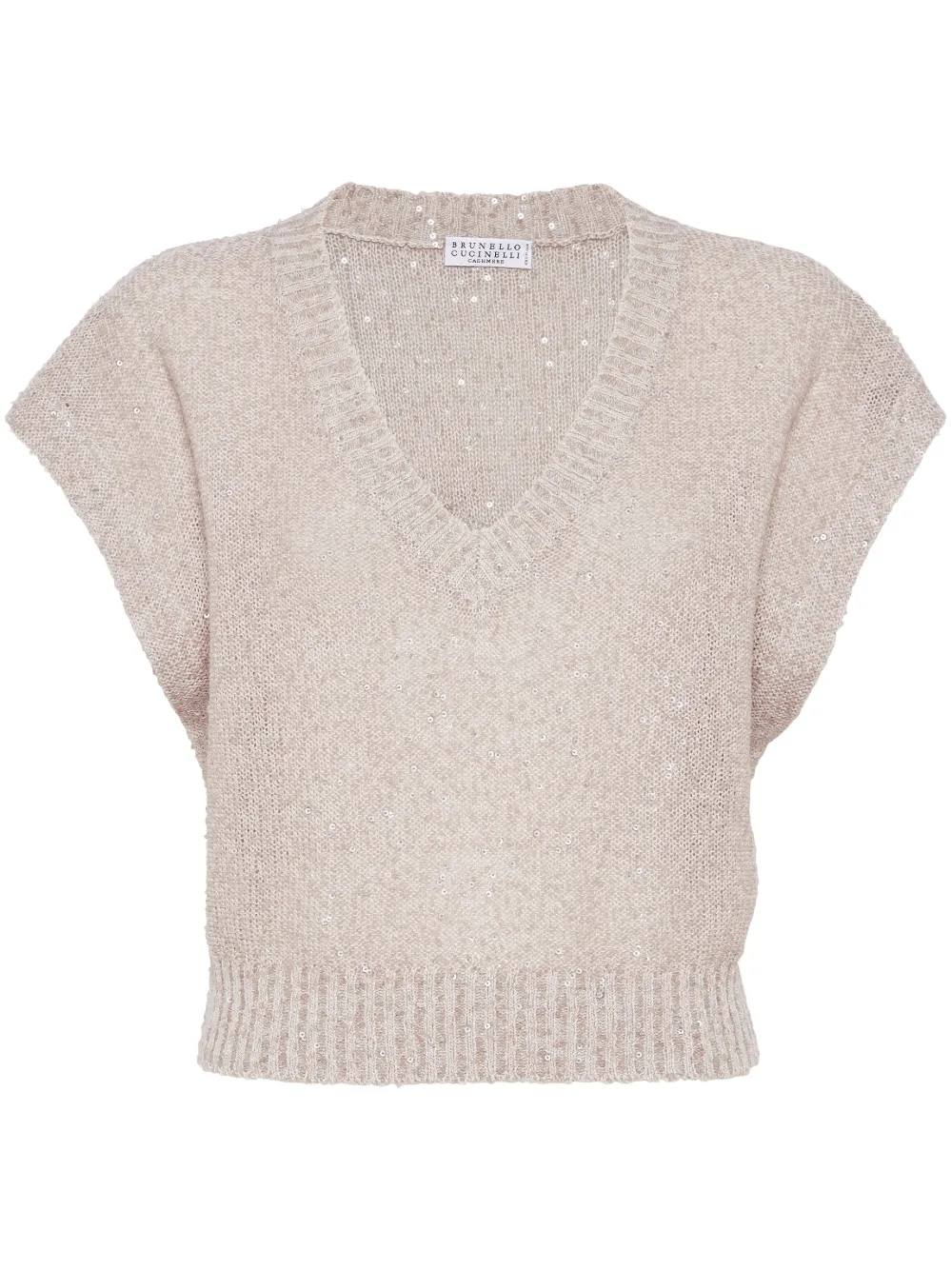 Brunello Cucinelli Top met pailletten Beige