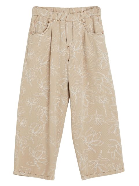 Brunello Cucinelli Kids pantalones anchos con estampado floral