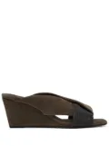 Brunello Cucinelli wedge-heel suede sandals - Brown