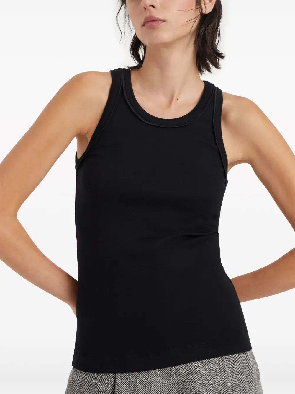 Brunello Cucinelli Geribbelde tanktop Zwart
