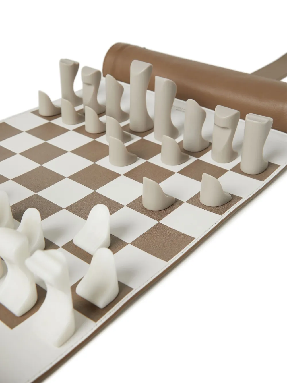 Brunello Cucinelli Two-tone Leather Chess Set In Brown