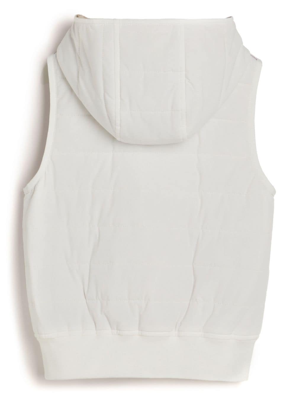 Shop Brunello Cucinelli Quilted Hooded Gilet In White