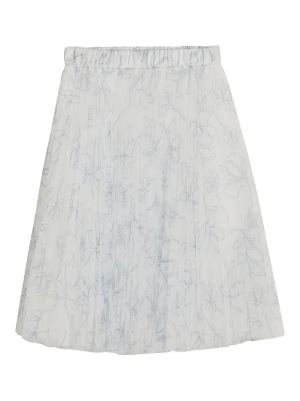 Brunello Cucinelli Kids floral print Pleated Tulle Skirt Farfetch