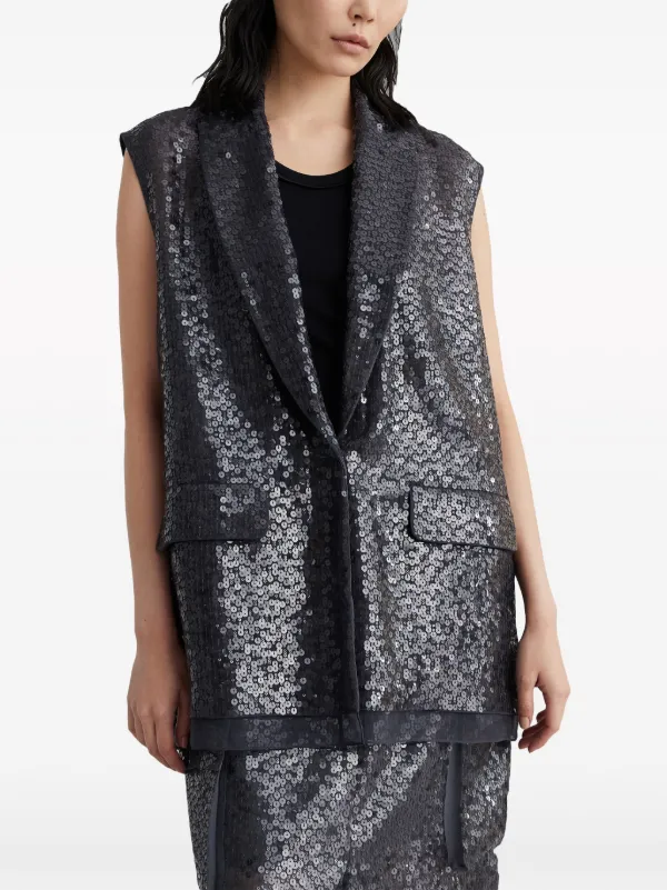 Brunello Cucinelli スパンコール シルクベスト | ブラック | FARFETCH JP