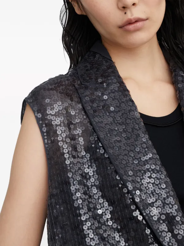 Brunello Cucinelli スパンコール シルクベスト | ブラック | FARFETCH JP