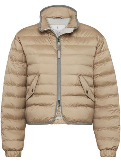 Brunello Cucinelli stand-up collar quilted puffer jacket